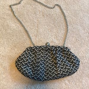 Black and white evening clutch